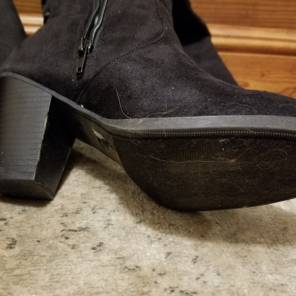 High, over-the-knee with tie string laces up the back suede boot - Picture 11 of 12